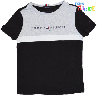 Tommy Hilfinger fekete-szürke póló 98 3-Jó állapot(elszíneződés)
