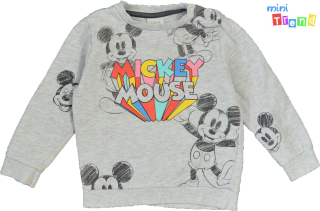 F&F Mickey szürke pulóver 92 3-Jó állapot(elszíneződés)