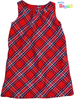 H&M piros kockás szövet ruha 7-8év 4-Hibátlan