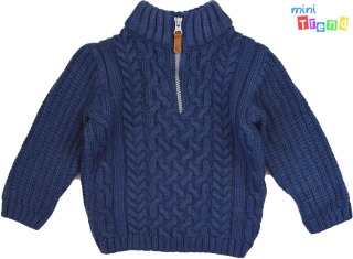 Next kék kötött pulóver 86 4-Hibátlan