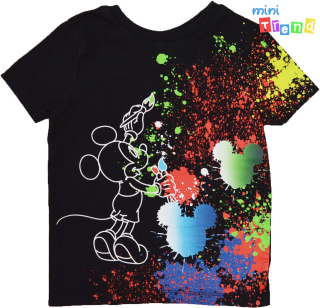 George Mickey színes mintás fekete póló 2-3év 4-Hibátlan